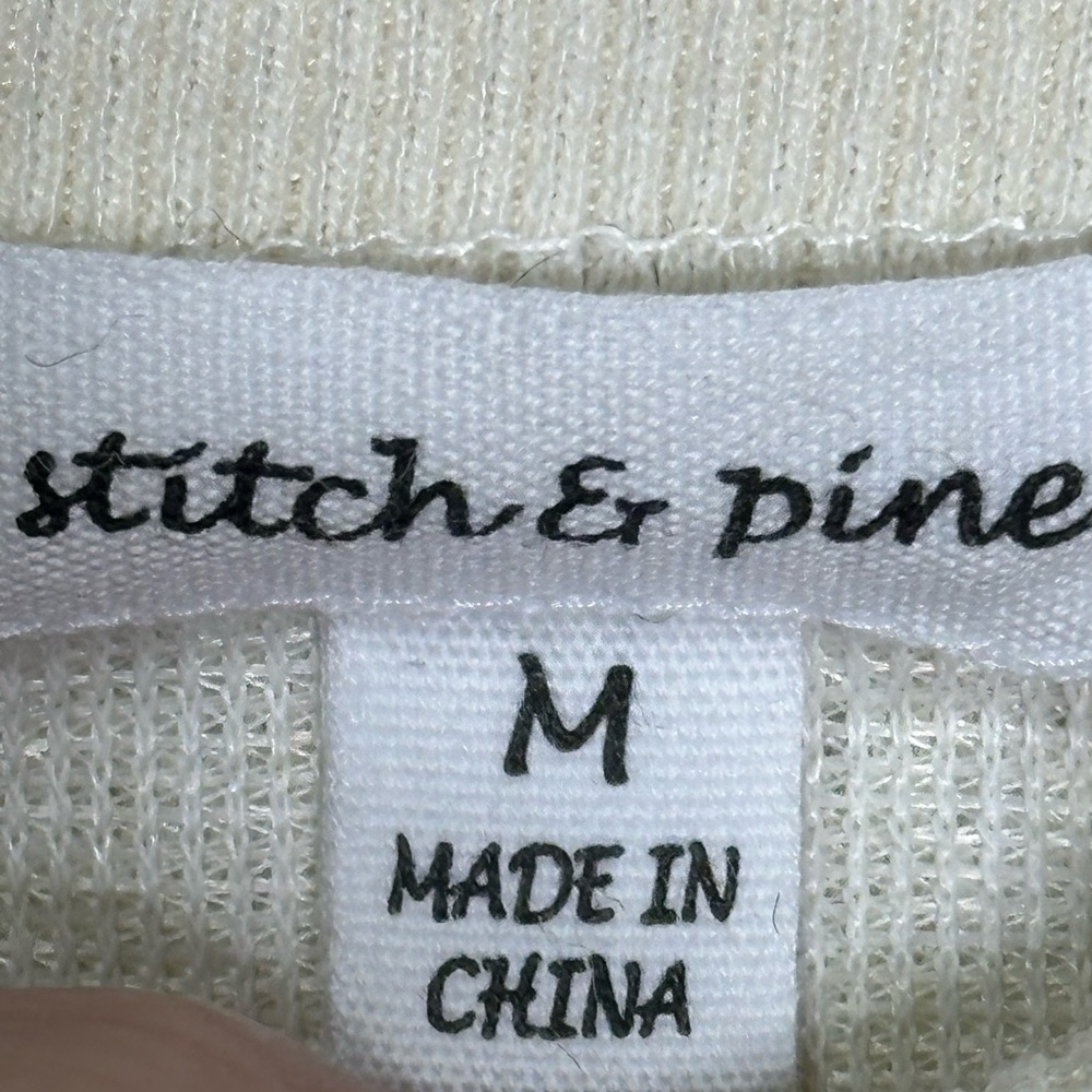 Stitch & Pine Womens Faux Fur Floral Sweatshirt Cream Black Daisy J16485VHTE M - Picture 3 of 4
